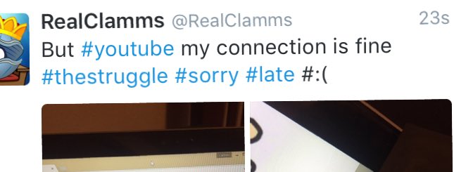 RealClamms's tweet image. #hashtags won't even let me be sad