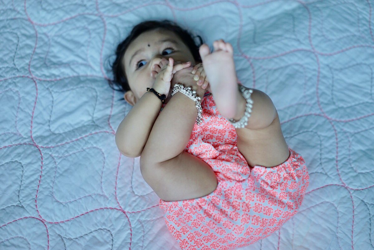 UmaMange's tweet photo. Grateful for Adobe's 26 week maternity leave. My little munchkin Myra in her cute cool onesie.  #adobelife #MyraMange https://t.co/Ye17jzobiB