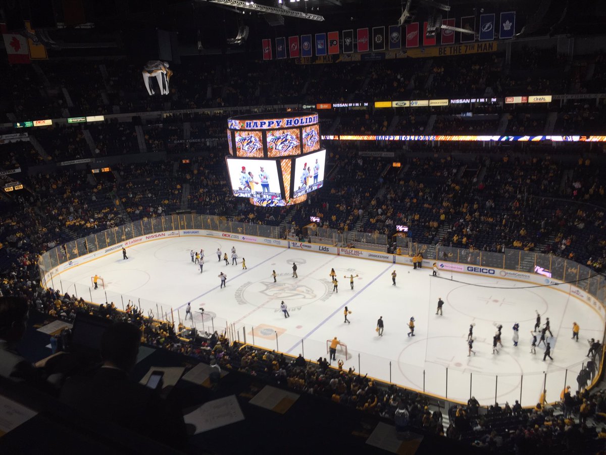 CutlerKlein's tweet image. The @MTSUhockey team is out tossing T-shirts in the intermission, along with cheerleaders and the mascot.