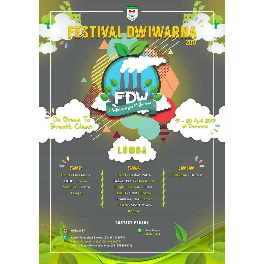 #infopensi Daftarin sekolahmu ke Festival Dwi Warna 2017