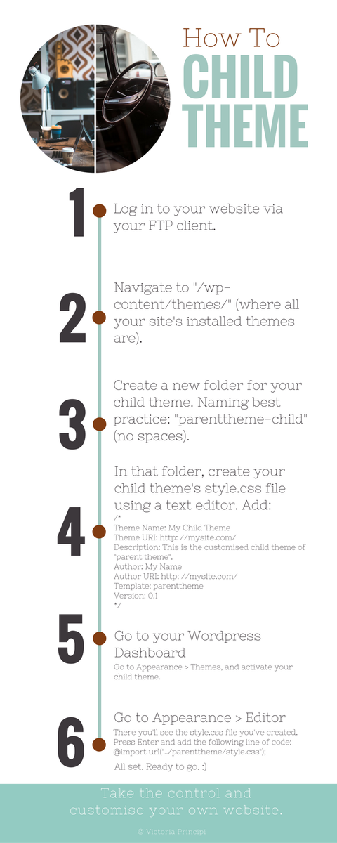 vicprincipi's tweet photo. DIY Web Design: How to Create a Child Theme https://t.co/4o44oZxVLb #homingwords #DIYWebDesign https://t.co/jIIwD2oCUZ