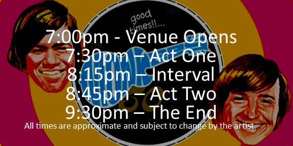 PalaisTheatre (@palaistheatre) on Twitter photo TONIGHT <a href="/TheMonkees/">The Monkees</a> Tickets>> bit.ly/1XTDwAV or at the Box Office from 6pm.
Running times▼ TONIGHT <a href="/TheMonkees/">The Monkees</a> Tickets>> bit.ly/1XTDwAV or at the Box Office from 6pm.
Running times▼
