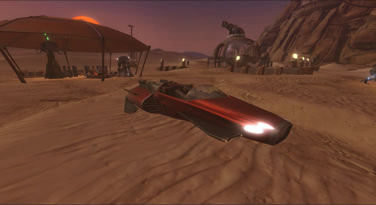 azraloth's tweet photo. Oh! New old landspeeders :D #Swtor #RedManta #BlueManta https://t.co/bmzQg5AL0O