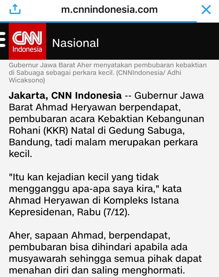 Kalo soal intoleransi dianggap kejadian kecil oleh Aher,patut dipertanyakan agenda besar politiknya &amp; sebagai gubernur Jawabarat.