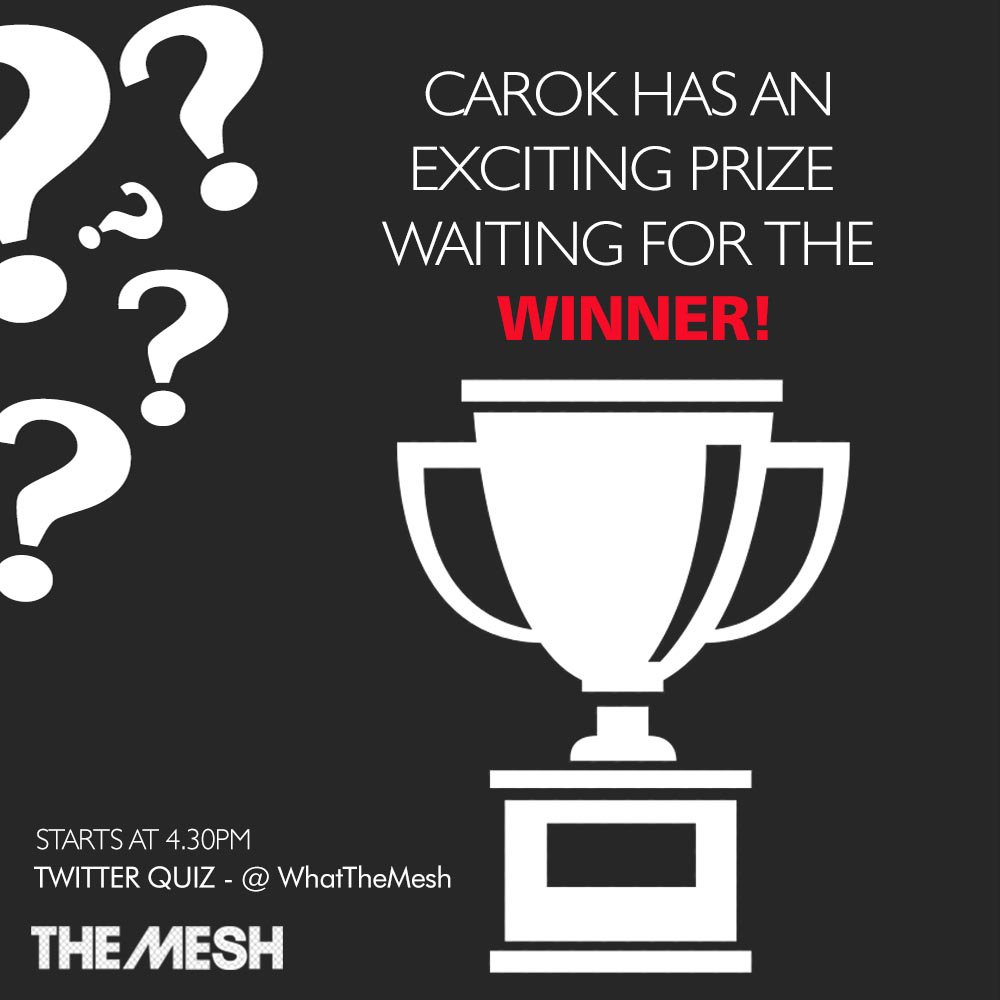whatthemesh's tweet photo. Beat the rest and #earn yourself an #exciting #reward from CarOK! We hope you're #geared up &amp; #ready to #rumble for #TheMeshQ, at 4:30pm! https://t.co/rxBTCln2vB