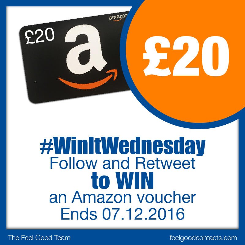 This #WinItWednesday, RT + Follow to win a £20 Amazon Gift Card! Competition ends today at 23:59! #FeelGood fal.cn/Q6LX