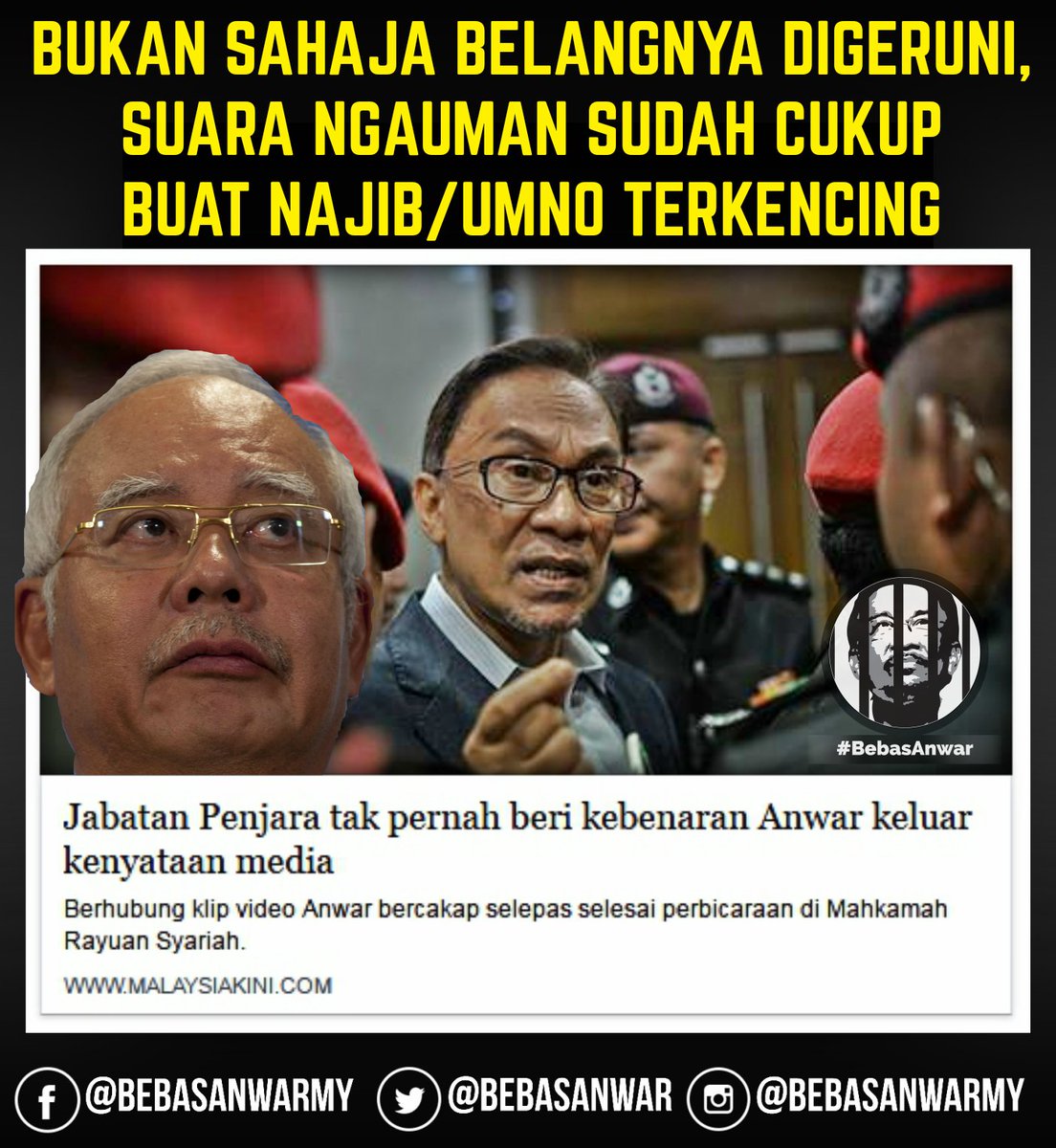 Anwar Supporters On Twitter Dengan Orang Dalam Penjara Pun Takut Ternyata Jasad Boleh Dipenjarakan Namun Jiwa Semangat Tetap Bebas Merdeka Bebasanwar Anwarmypm Https T Co Rx6nuj7beh