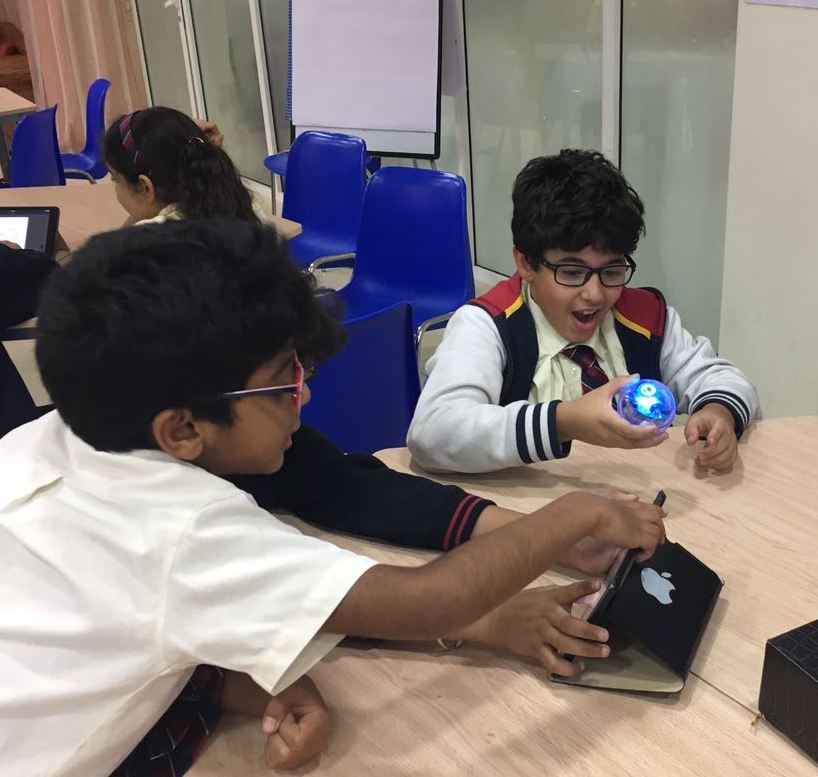 edutechME's tweet image. Students excited to learn with @SpheroEdu for #HourofCode #CSEdWeek @GEMS_ME