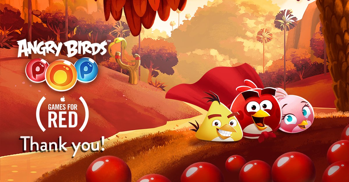 AngryBirds's tweet photo. Thanks for making the world a slightly better place with us with @AppStoreGames and @RED. #GamesForRED https://t.co/tE80iml1x8