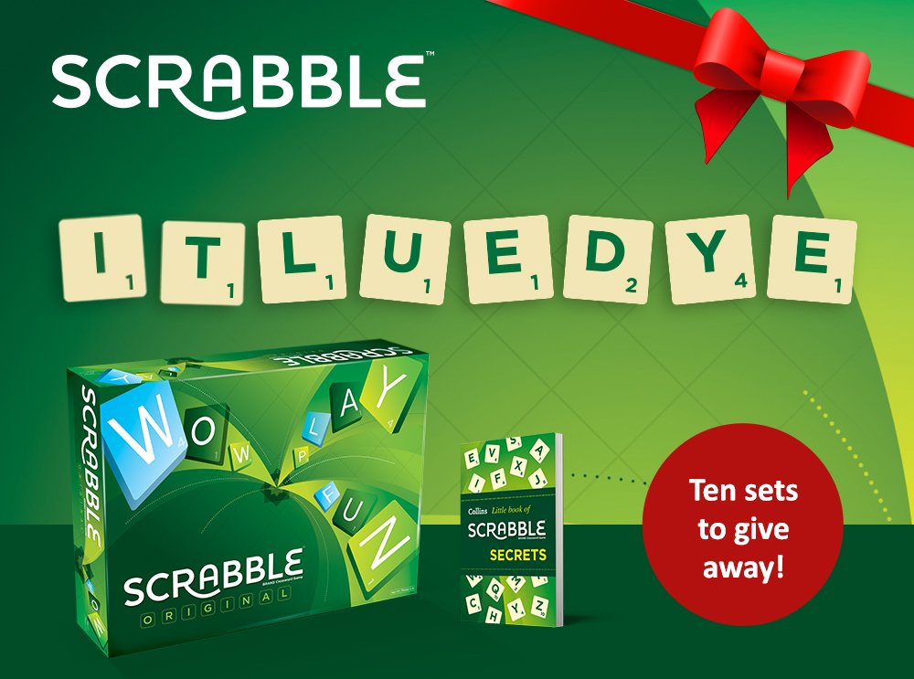 CollinsDict's tweet photo. It's Day 3 of #ScrabbleWeek! RT to #win one of TEN original Scrabble™ boards & a copy of Scrabble™ Secrets T&C's https://t.co/0Z0xXCe5T3 🎄🎄 https://t.co/FQQPdIGbGy