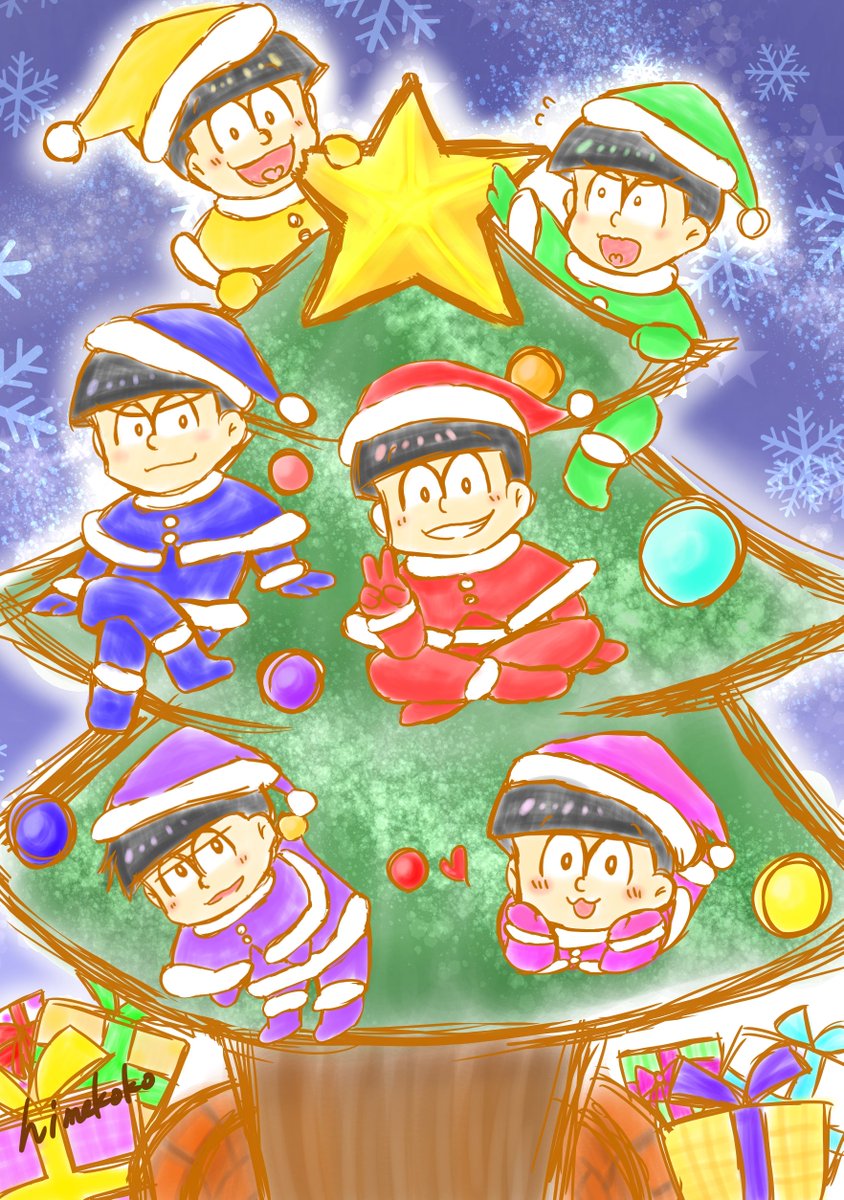 ひめここ Himekoko 本日はクリスマスツリーの日 去年描いたおそ松さんのイラストもアップしておきます W ゞ クリスマスツリーの日 くりすますつりー おそ松さん クリスマス T Co P3otsqavem Twitter