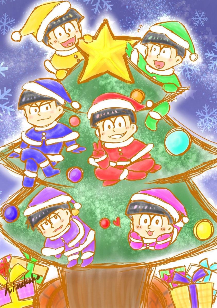 ひめここ Himekoko Pa Twitter 本日はクリスマスツリーの日 去年描いたおそ松さんのイラストもアップしておきます W ゞ クリスマスツリーの日 くりすますつりー おそ松さん クリスマス