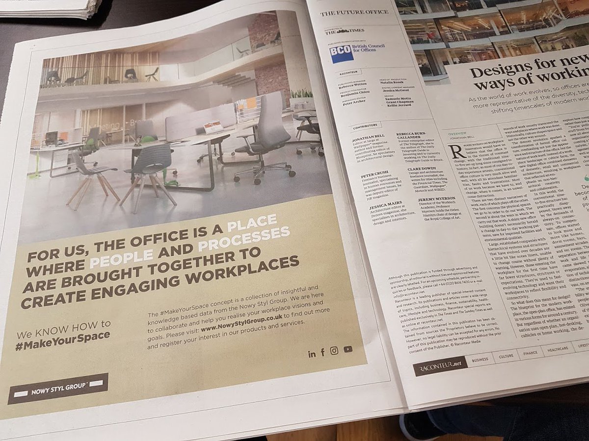 We feature in The Times newspaper today! with <a href="/raconteur/">Raconteur</a> take a look at our #makeyourspace site! nowystylgroup.co.uk