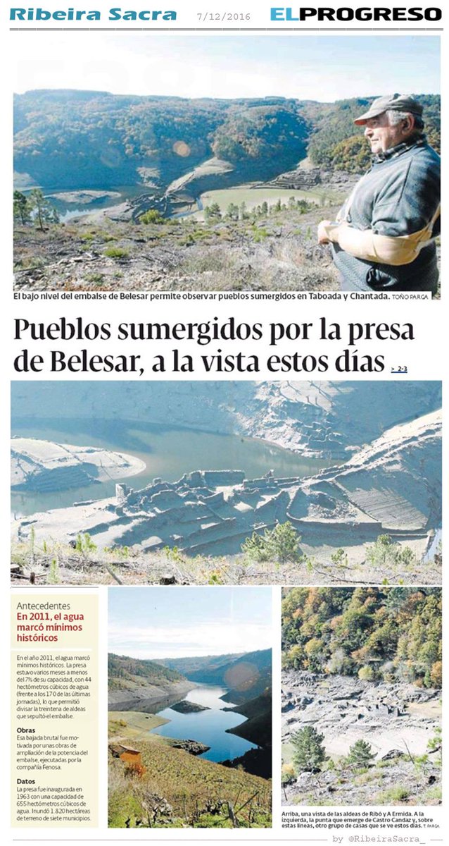 RibeiraSacra_'s tweet photo. El bajo nivel del #EmbalseDeBelesar deja a la vista pueblos sumergidos.

#RibeiraSacra #Ribó #AErmida #CastroCandaz ...
Vía @RibeiraSacra_EP https://t.co/tm6WR4vogs