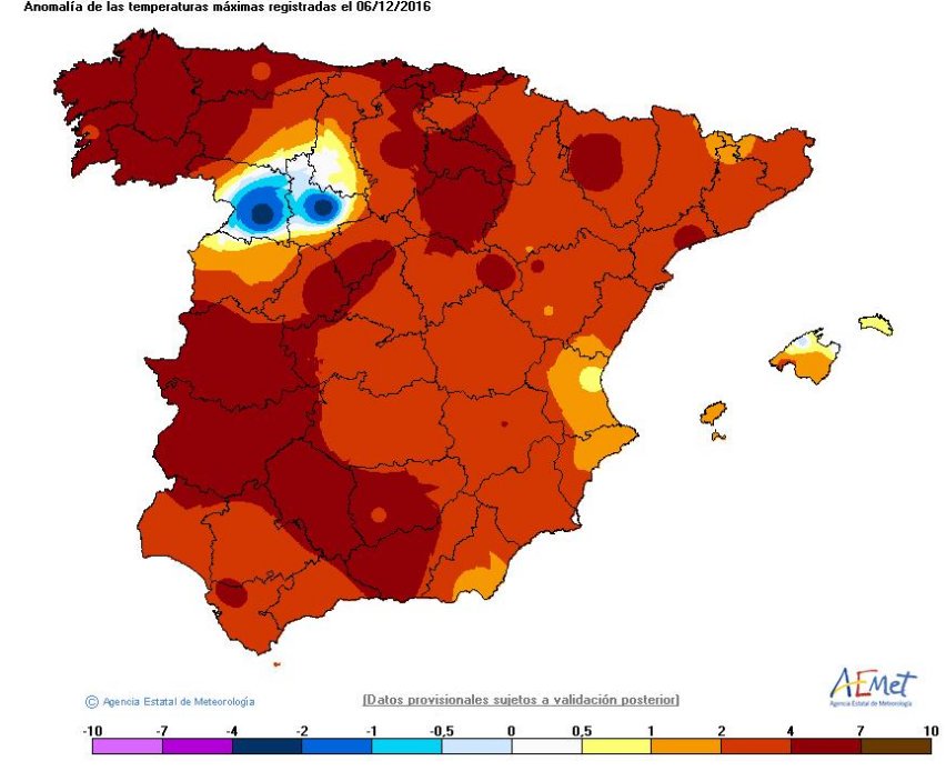 josem_goro's tweet photo. Toda España se suma a la subida de temperaturas. Toda?? No!! Un pequeño pueblo resiste ahora y siempre al invasor!! Vía @AEMET_CyL https://t.co/wwFNgVFjfC