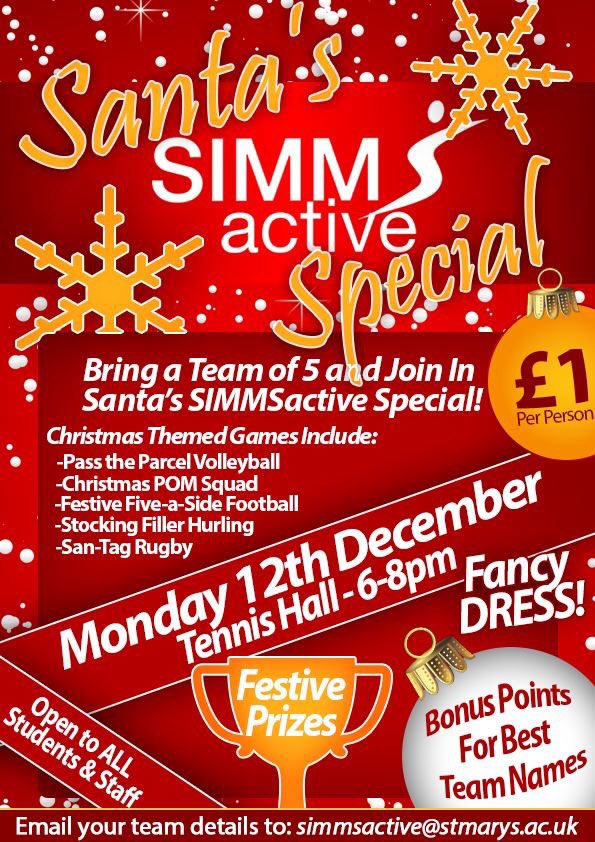 Next Monday we have a Christmas themed tagged game 'San-Tag Rugby' prizes such as food vouchers to be won 🎅🏻 <a href="/SIMMSactive/">SIMMSactive</a> <a href="/SIMMStory/">tory simms</a>