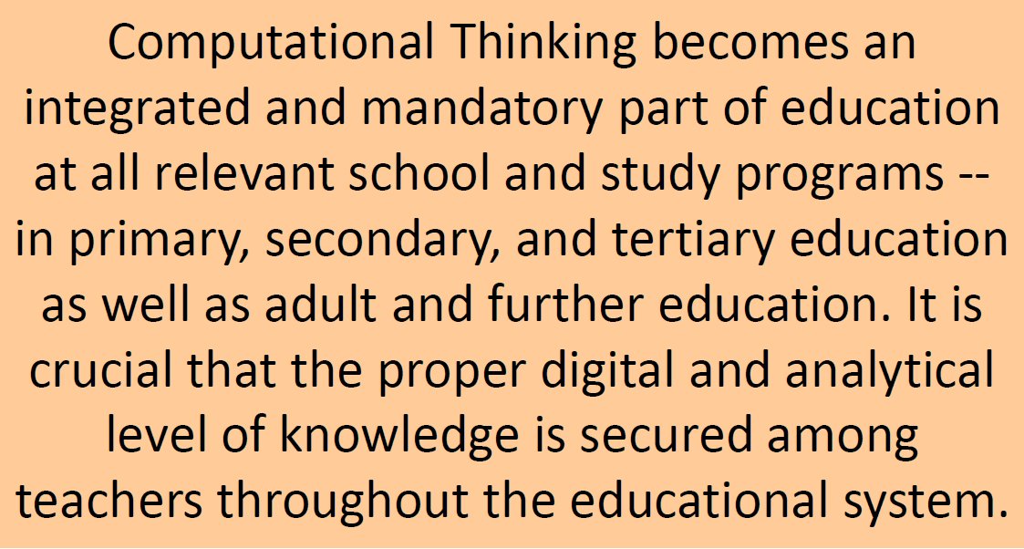 enriconardelli's tweet image. Danish Growth Council raccomanda al governo: Computational Thinking must be part of the educational food chain" danmarksvaekstraad.dk/file/634221/Ra…