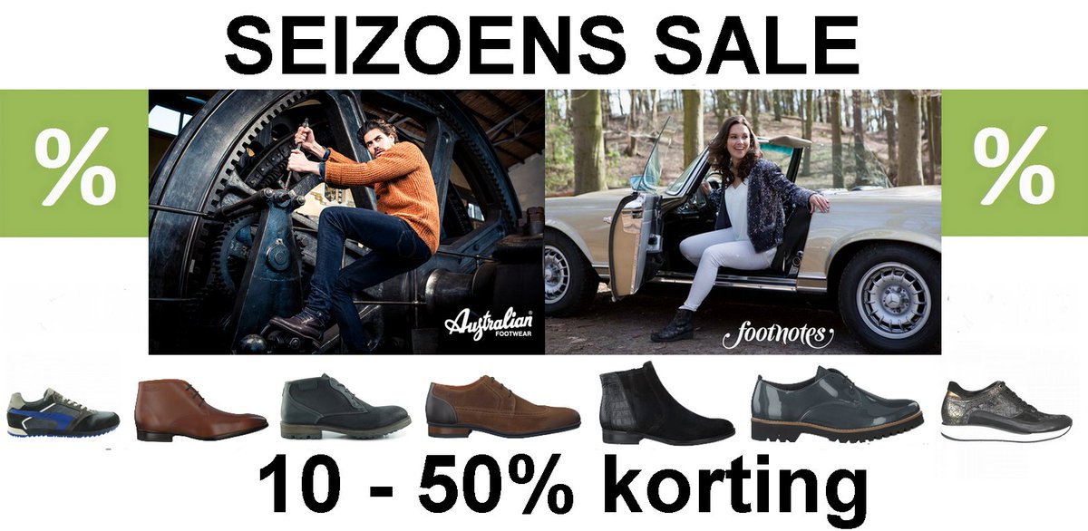 De #sale is van start! Nu korting op alle dames-, heren- en kinderschoenen! Ook online op merkschoenenwebshop.nl