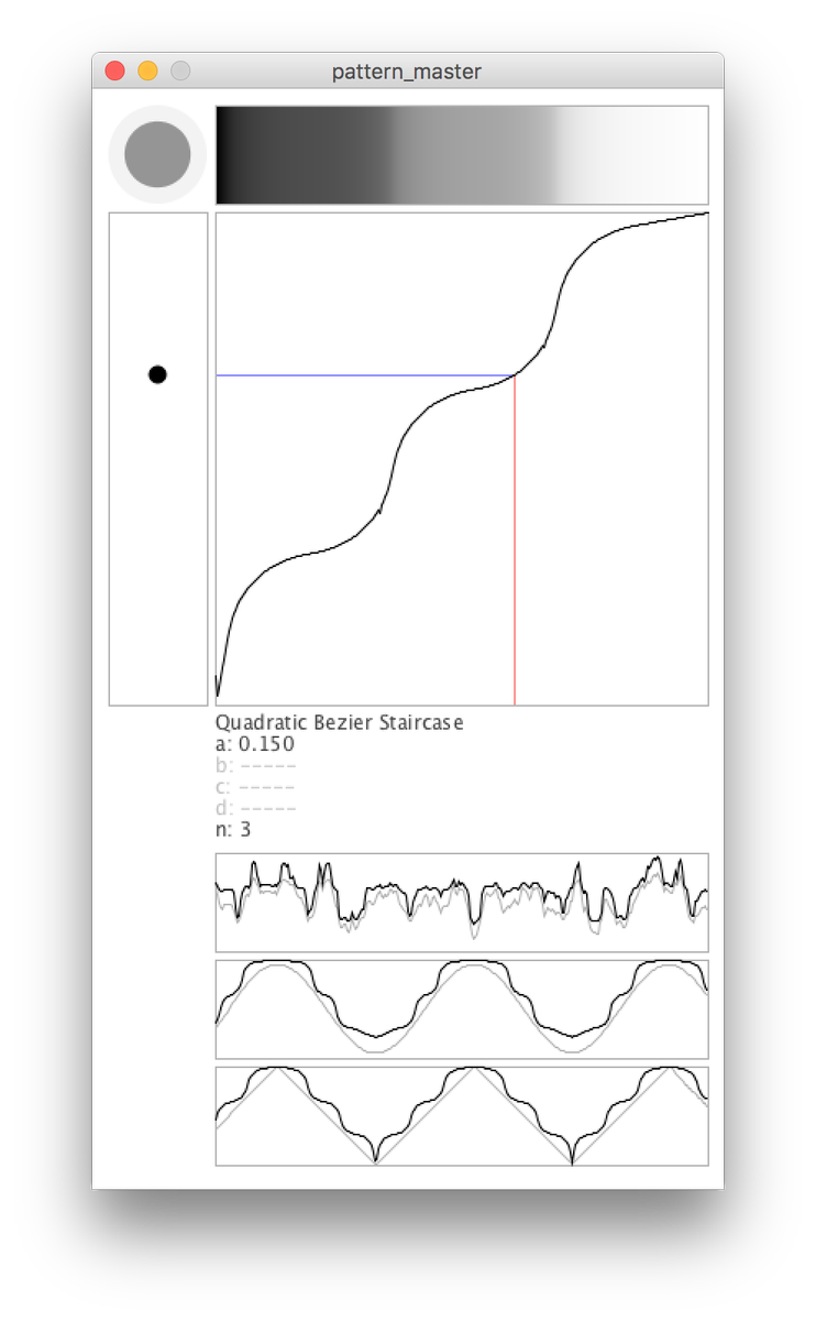 bitcraftlab's tweet photo. Pattern Master: Processing sketch by @golan to explore 100+ #easing functions: https://t.co/Wx5rUwvR6n #meanderingcode #processing https://t.co/EknVuxZUJS