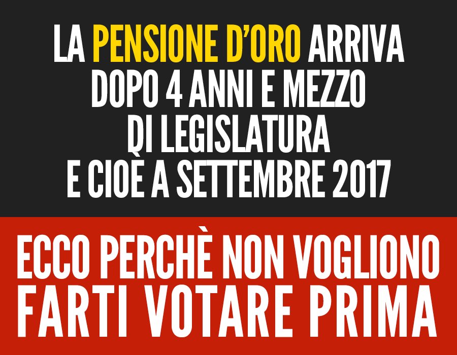 Ecco perché non vogliono farci votare prima! Retwitta se vuoi votare subito.