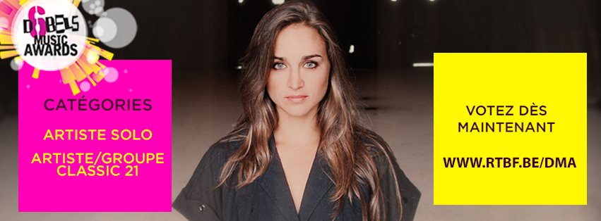 TyphBarrow's tweet image. Nominée comme Artiste Féminine et Artiste Classic 21 aux D6bels Music Awards! Je compte sur vous pour voter rtbf.be/dma MERCI! 😊