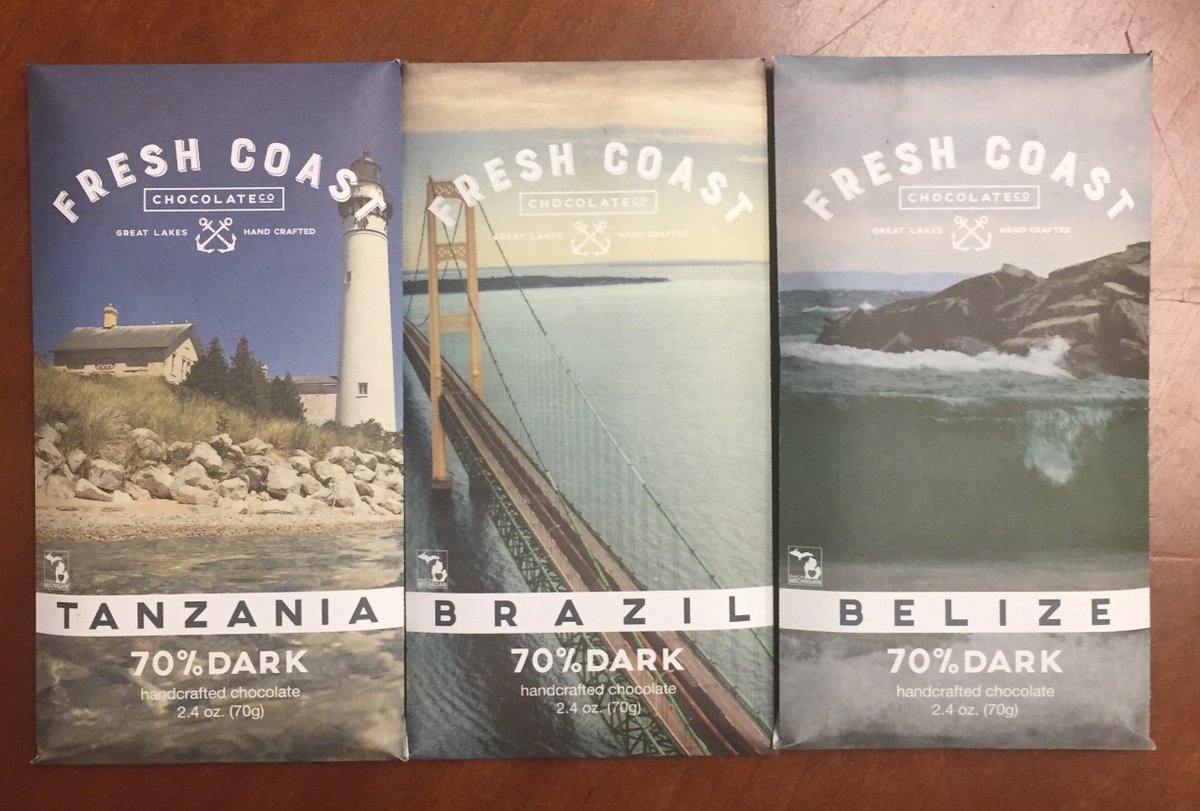 Excited to receive a shipment of @FreshCoastChoc bars today. The packaging is gorgeous!