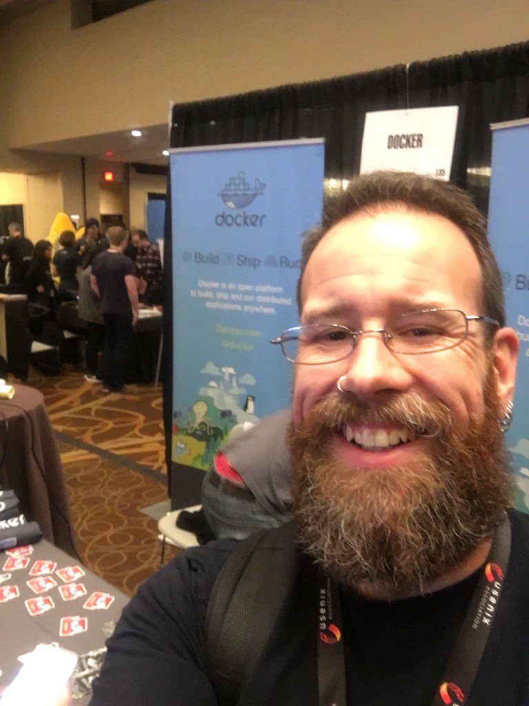 LinuxColonel's tweet image. Checking out @docker booth #lisa16