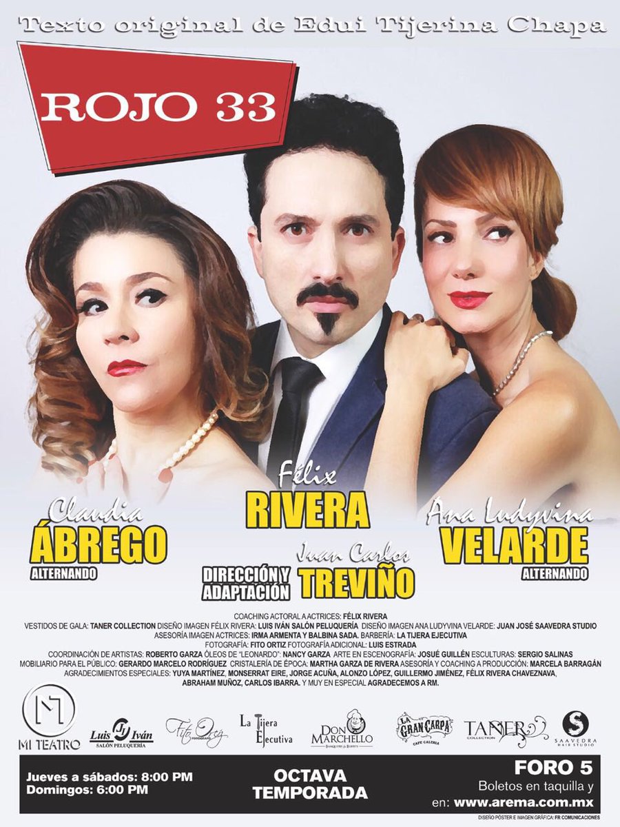 ClaudiAbrego's tweet image. #SeriaPadrisimoQue nos acompañaras en @miteatro_mty este fin de semana! #Rojo33 de @EduiTijerina c/ @felixrivera333 #LudiVelarde 
#Muchomas