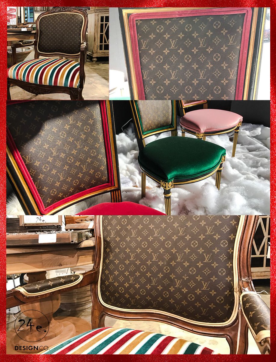 We're head over heels for these gorgeous #louisvuitton chairs. Swing by and visit us in store--they're even better in person! #24e