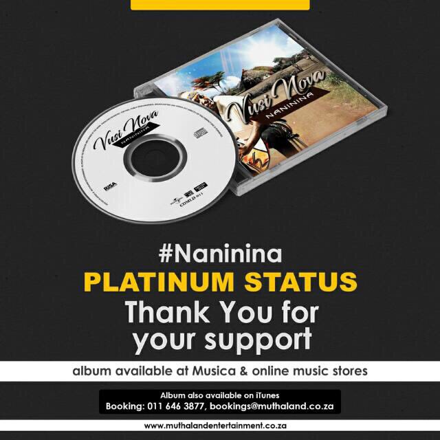 Congrats bro <a href="/VusiNova/">.</a> 👊🏼#NanininaGoesPlatinum