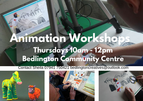 Animation workshop tomorrow with <a href="/AnimatorSheryl/">Sheryl Jenkins</a> - All welcome #BedlingtonCreatives  #ACEsupported