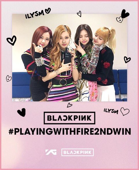 argblackpink's tweet photo. BP en el backstage de SBS Inkigayo #PLAYINGWITHFIRE2NDWIN https://t.co/fb2MftxeWD