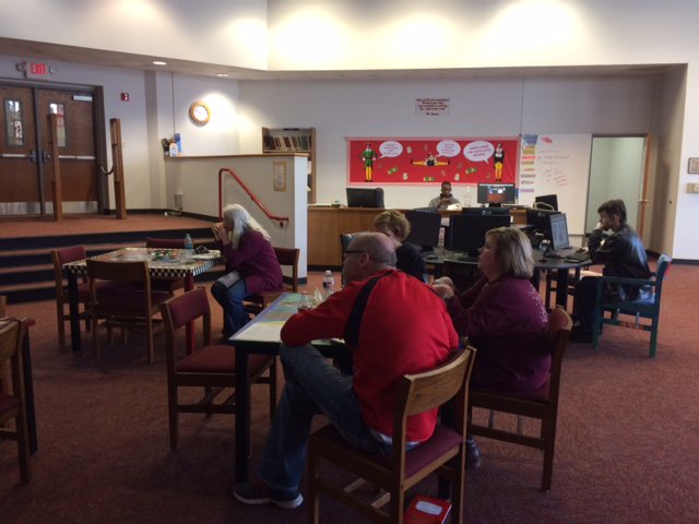 kdogslibrary's tweet photo. 1st ever Lunch &amp; Learn for KHS staff. Teachers learned about Adobe Spark &amp; had time to fellowship with colleagues. #adobespark @KilgoreISD https://t.co/uuorukTJJ1