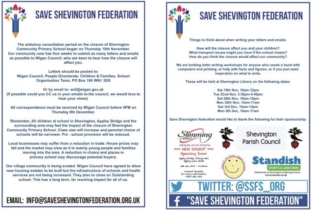 lisanandy's tweet photo. The Shevington Primary Schools consultation ends at 5pm tomorrow. Please don't forget to have your say. This really matters https://t.co/ITJpk4zziX