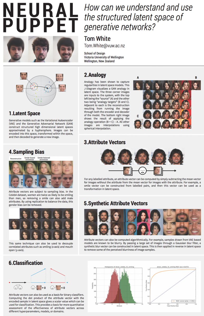 At #nips2016? Come see my poster + demo on latent space operations and say hi. Tonight 6-9:30pm. Protip: later is a little less crowded.