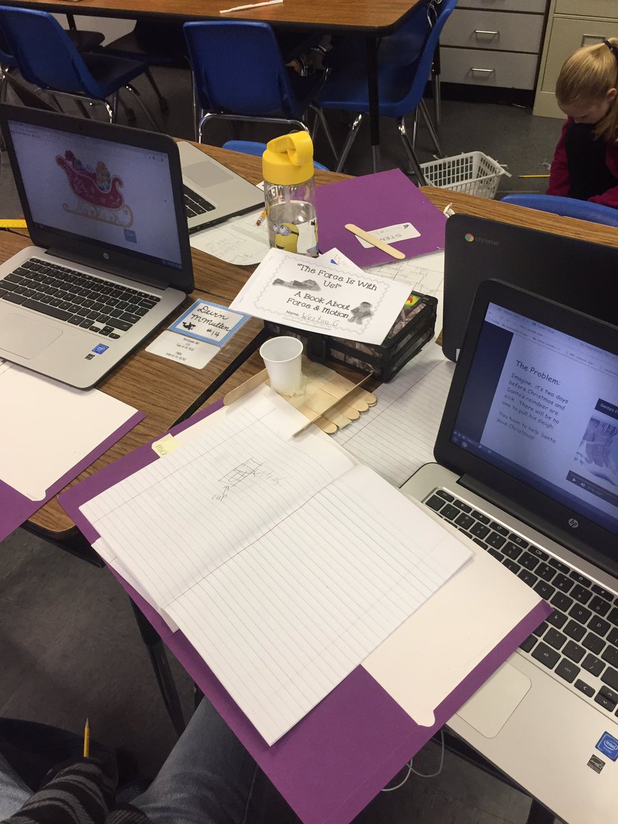 kboyd's tweet image. Santa&apos;s reindeer are sick! @jaoakley73 third graders using a Thinglink to design and test new sleighs #STEAM #techbadge @ABSSCurrPd