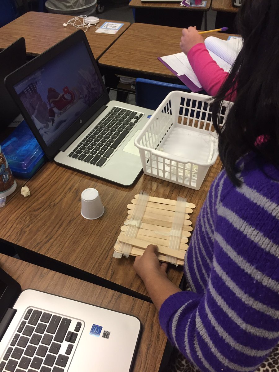 kboyd's tweet image. Santa&apos;s reindeer are sick! @jaoakley73 third graders using a Thinglink to design and test new sleighs #STEAM #techbadge @ABSSCurrPd