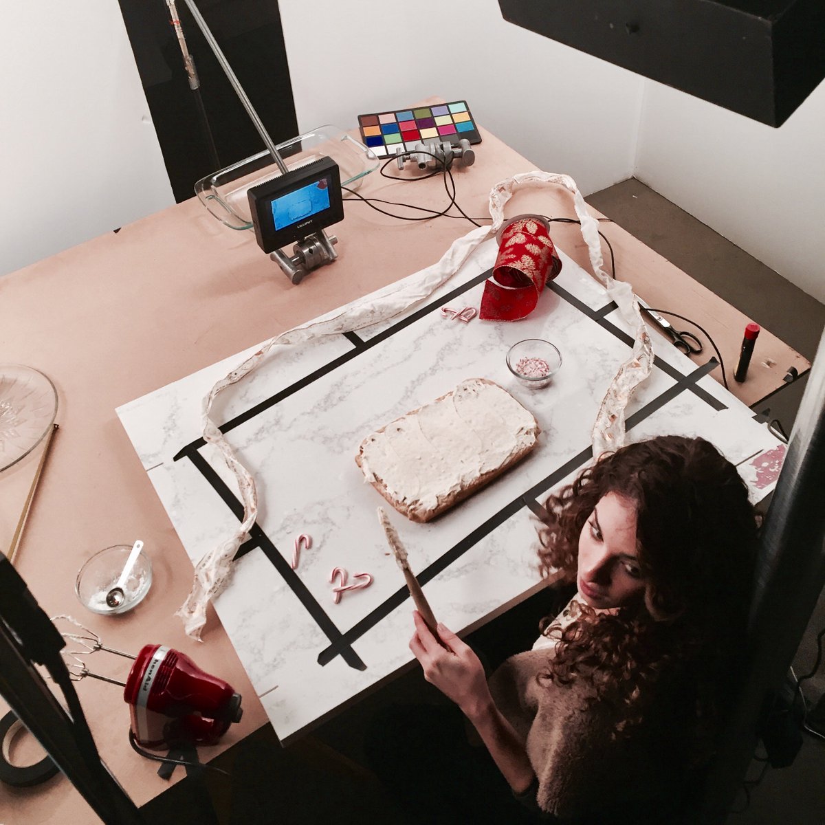 AugeoDigital's tweet photo. A stop motion baking video is in the mix of how we get into the holiday spirit. #candycane #production #adlife #ribbonsandcurls https://t.co/IyeRlo7P8M