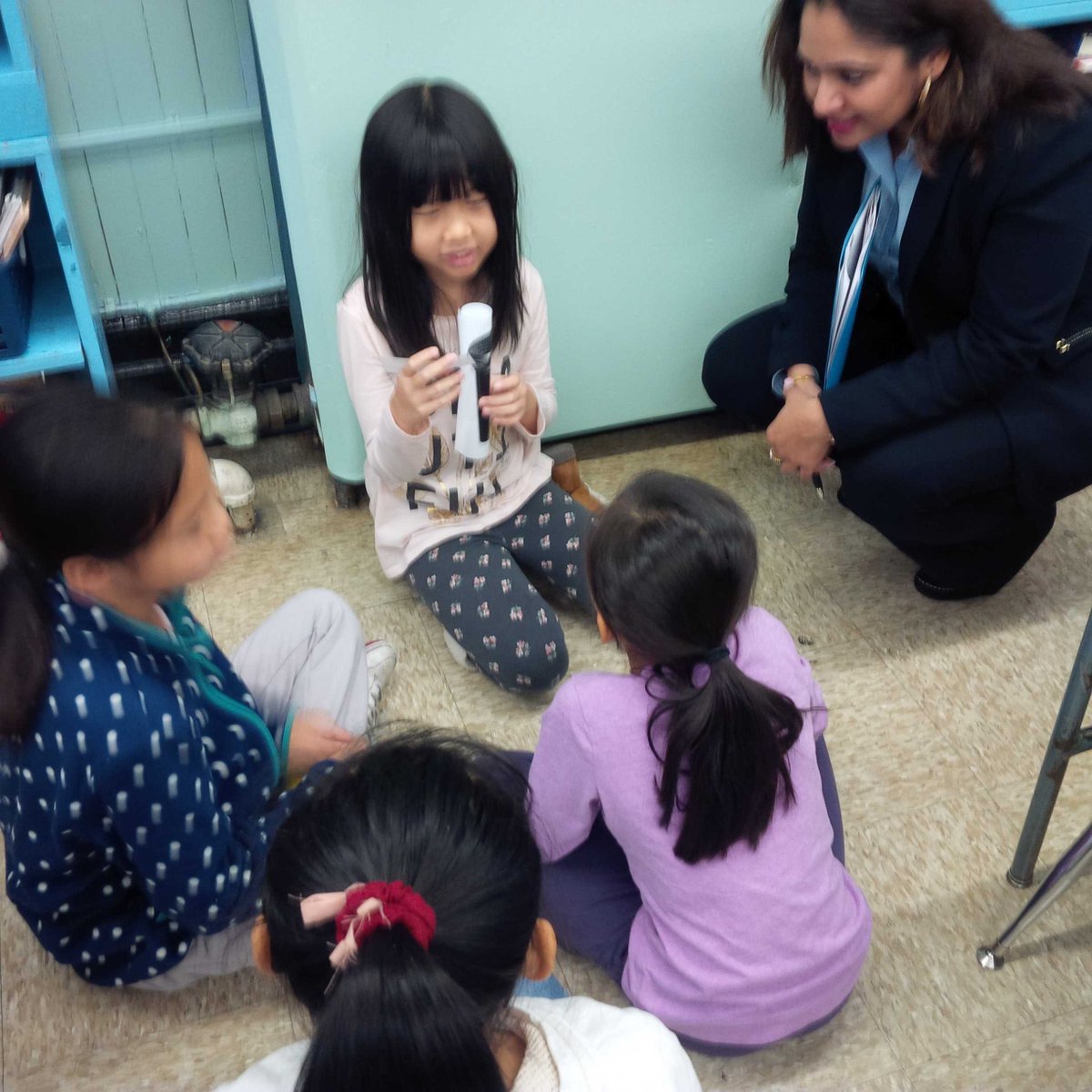 District 5 principal observing student talk protocol at PS 42. <a href="/District5NYC/">NYC District 5</a>