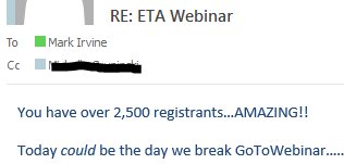 MarkIrvine89's tweet photo. Today could be the day! Be part of history - The Countdown to ETAs Webinar starts at 1pm EST:  #BreakGoToWebinar https://t.co/xlfZ9l5JgN https://t.co/GaCV7iB9ND