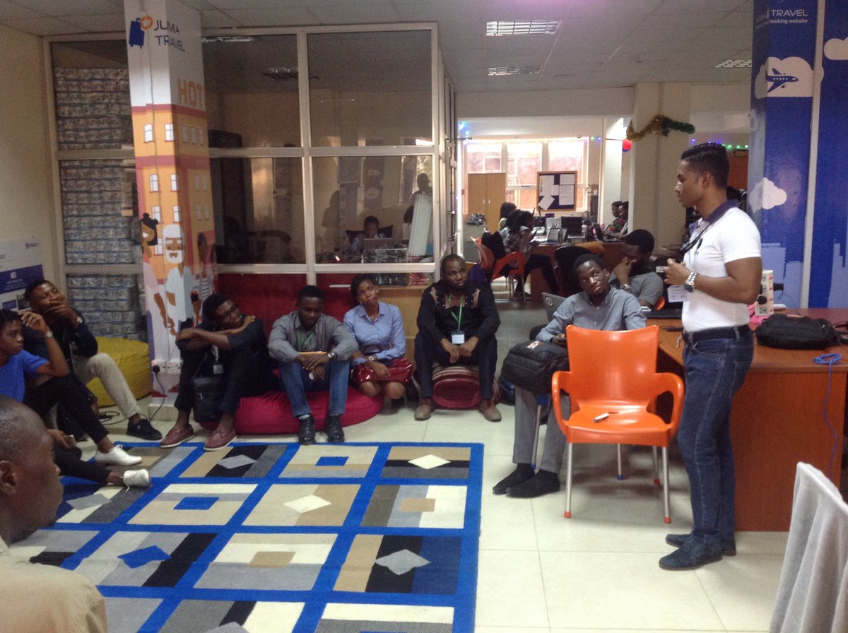 jumiatravelNG's tweet photo. Our MD @Kushaldtt having a chat with the team from @stutern for the #lagostechtour https://t.co/W1u4Be5H8e