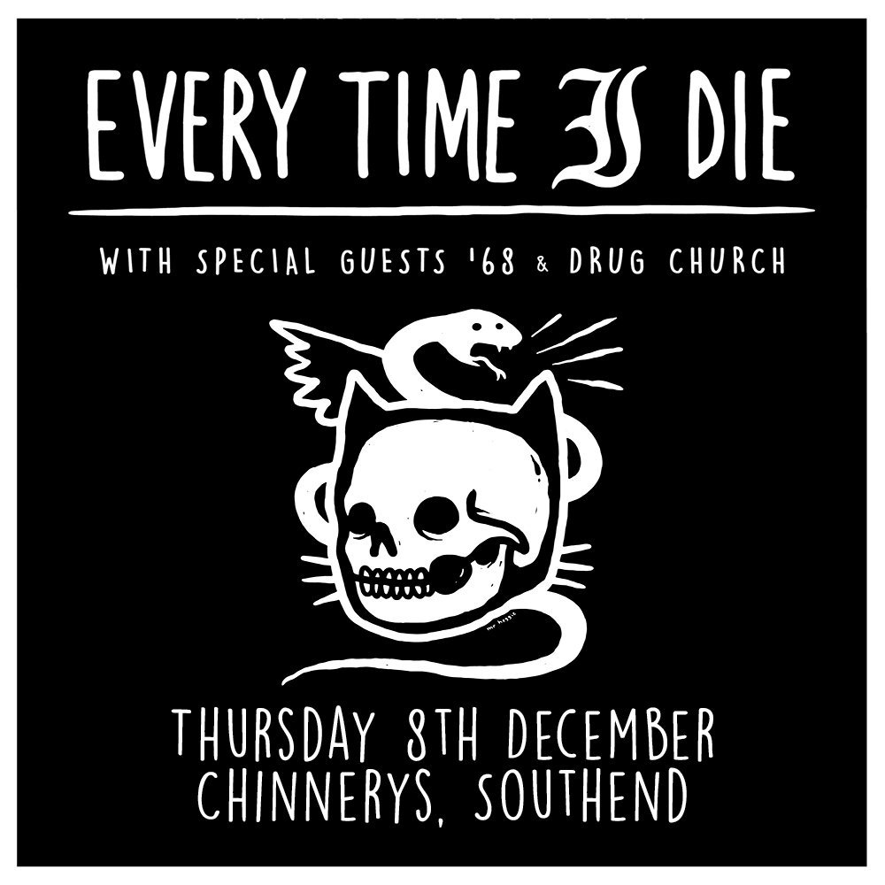 10 TICKETS LEFT FOR TOMORROW!!
<a href="/everytimeidie/">john marston kinnie</a> <a href="/Chinnerys/">Chinnerys</a>
#Southend w/ '68 &amp; <a href="/DrugChurch/">Drug Church</a>!  Tickets 👉 bit.ly/ETIDChinnerys