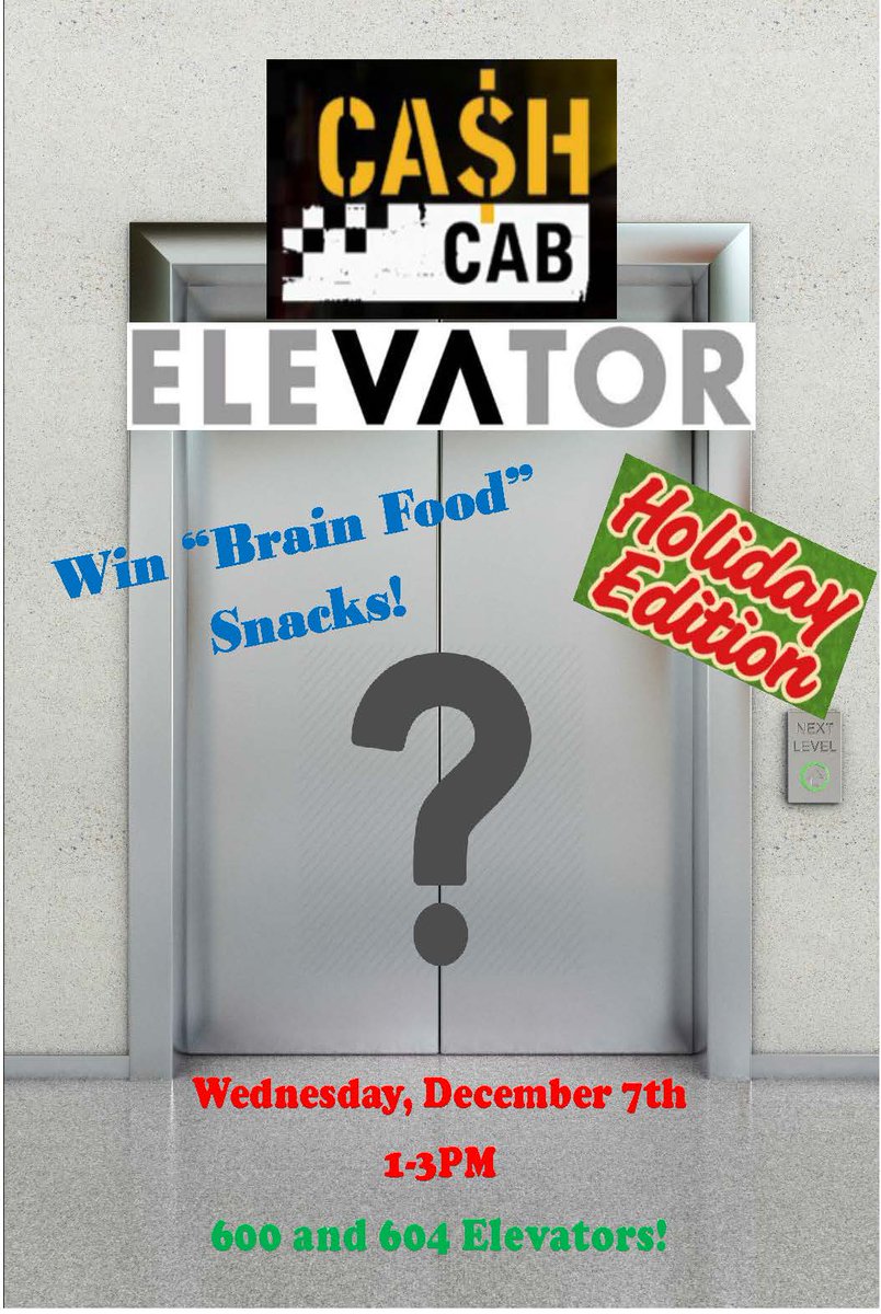 LowerCampus's tweet photo. Today, we have a variety of programs! Up first, the River RAs are returning with their Cash Cab Elevator event! #StevensNow @FollowStevens https://t.co/aqB0vEb1zm