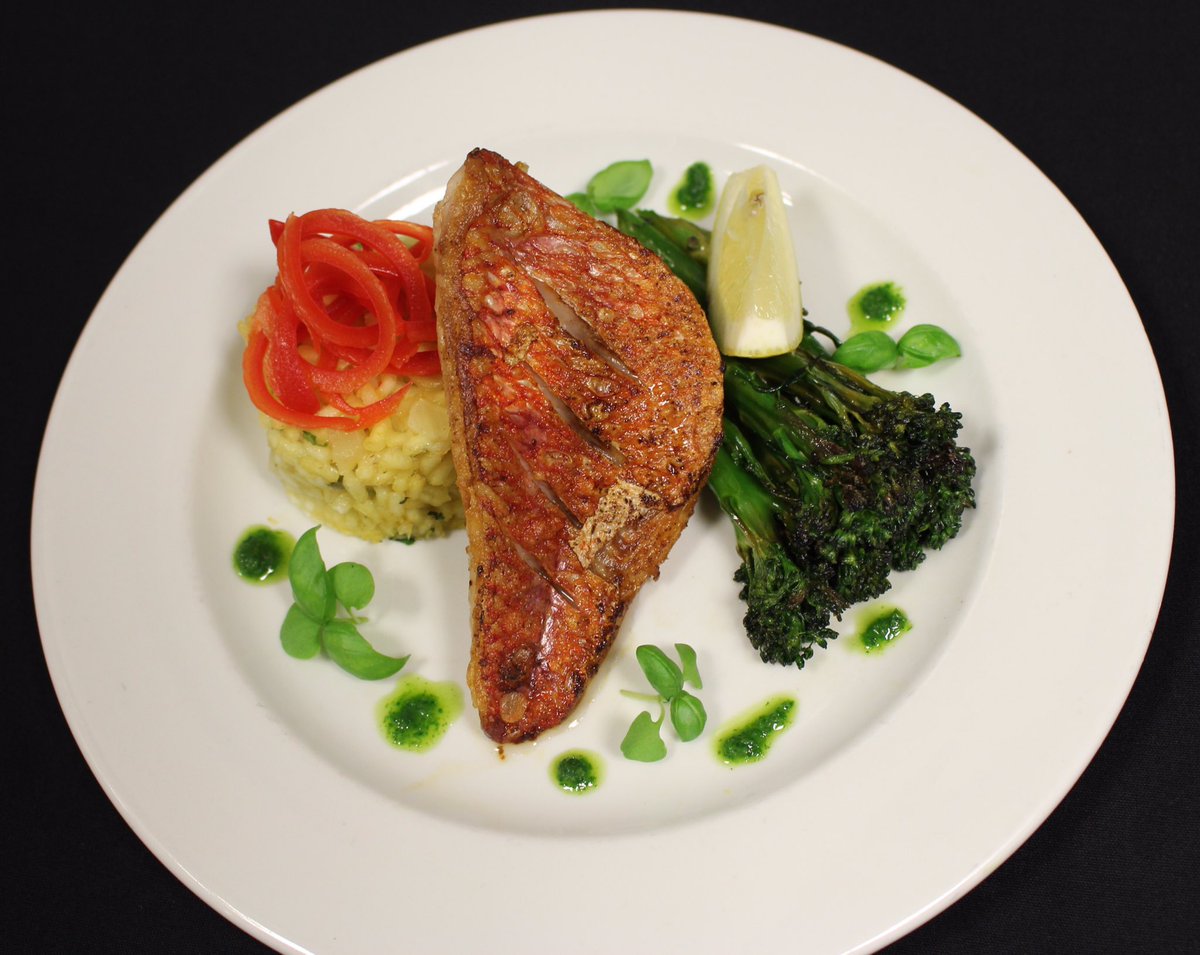 👍 👍 team work <a href="/MarlenaLigocka/">Marlena Ligocka</a> Pan fried red mullet with 🦀 🍋 🌶 thyme risotto and broccoli @ServestFoodCo <a href="/ExtSharon/">Sharon Siggers</a> <a href="/ChefRhys/">Rhys Richardson</a> <a href="/antonia_isaacs/">Antonia Isaacs</a>