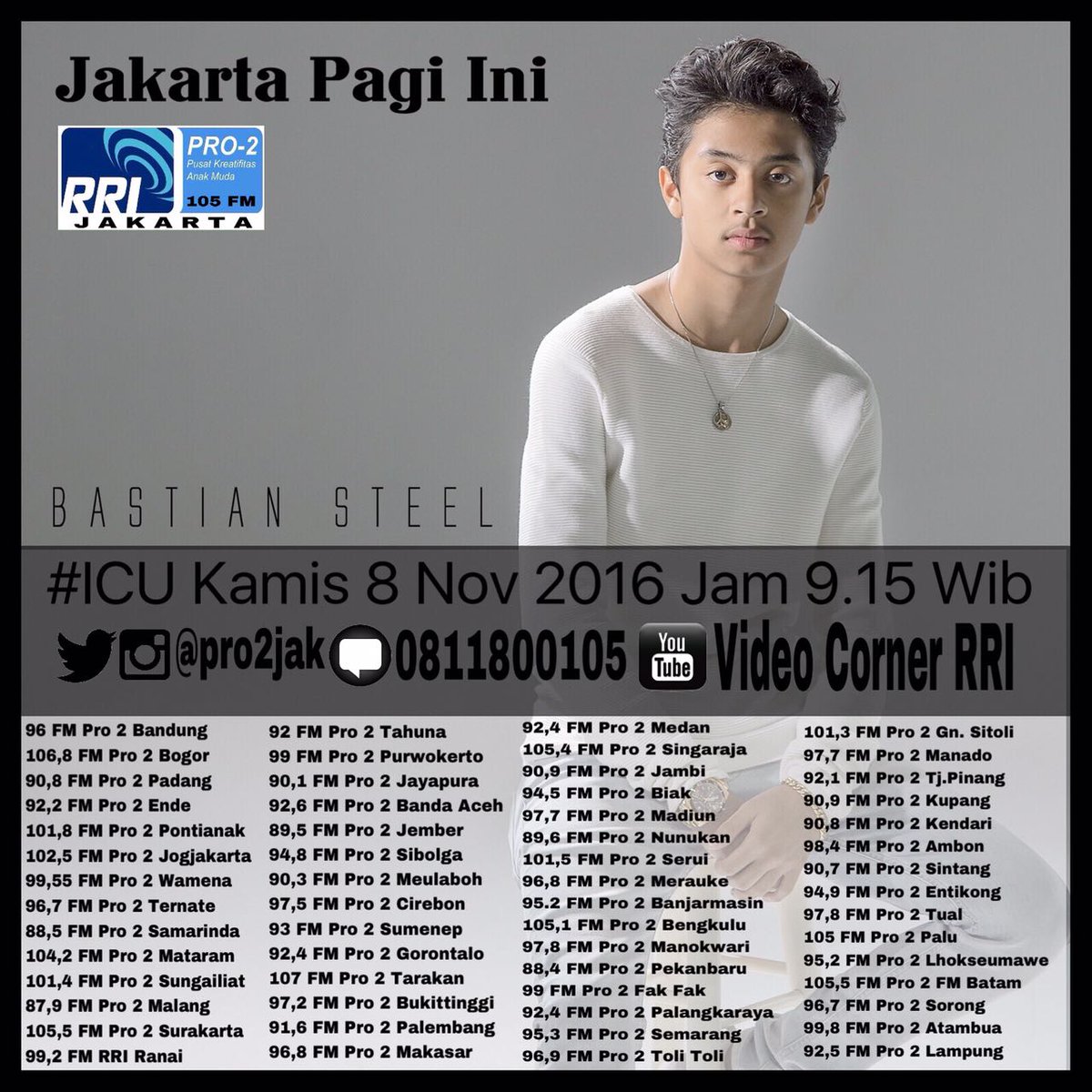 WangJoonie's tweet photo. BESOK! #ICUPro2FM_BastianSteel di RRI Pro2 FM Network 

Kamis, 8 Desember 2016 jam 09.15 WIB https://t.co/gg3cRZSJhO