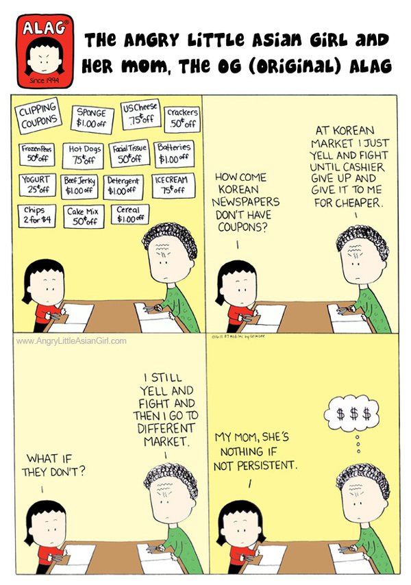 LelaLee's tweet photo. Today's comic strip 
https://t.co/U2iaqHi5Sz #AngryAsianMom #couponing #coupons #savingmoney #AngryLittleAsianGirl https://t.co/mDJOcxh935