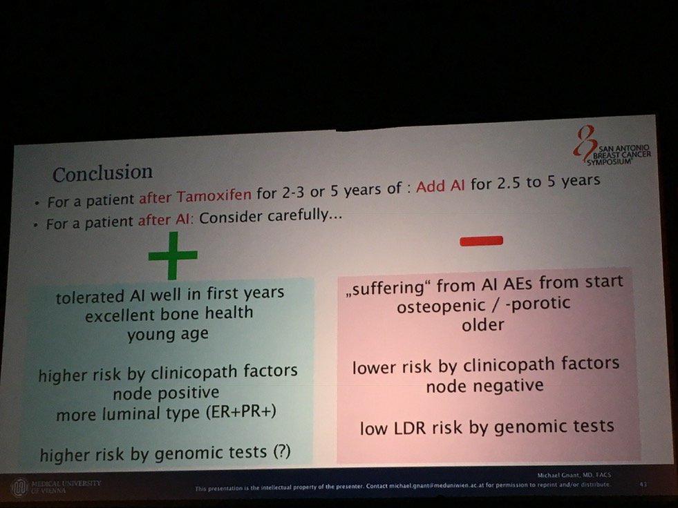 hoperugo's tweet image. Hard to know what to make of extended duration AI rx. Gnant summary. #sabcs2016