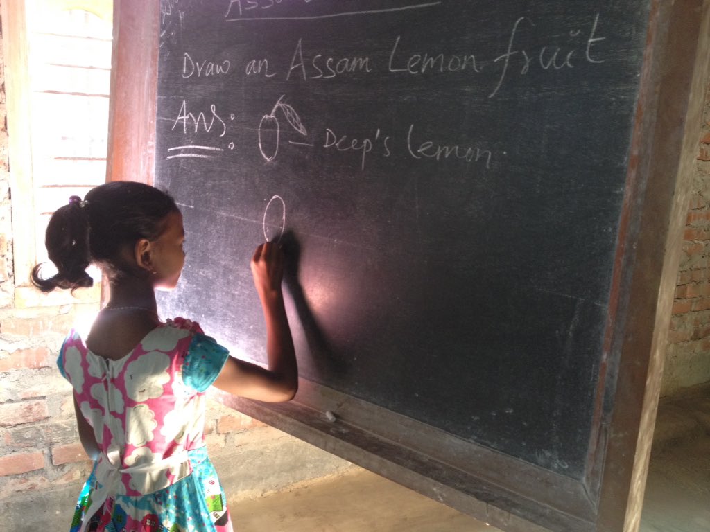 Samir_bord's tweet photo. Community school students learning about lemon fruit and plant they planted as live fence to stop elephants enter their garden.Thorns stop . https://t.co/87dNLd8QIi