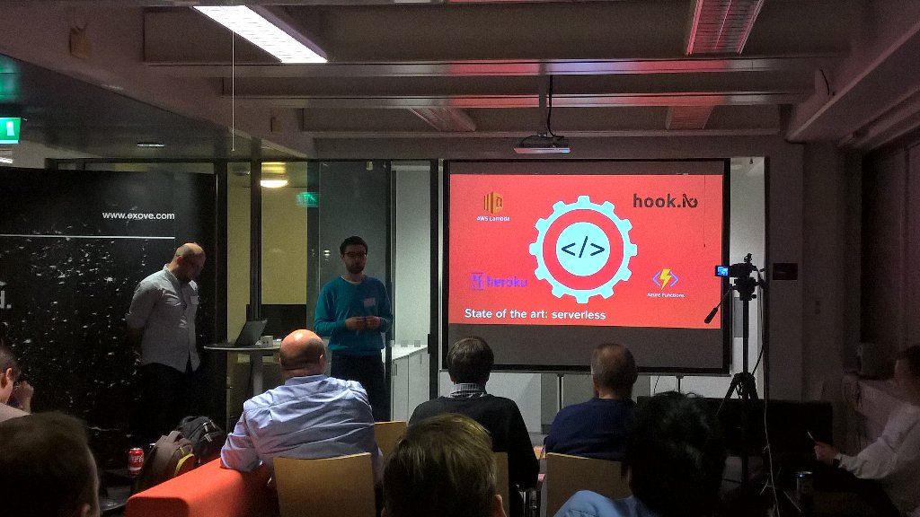 plastic's tweet image. Serverless players in #nodejs cafe @helnode.