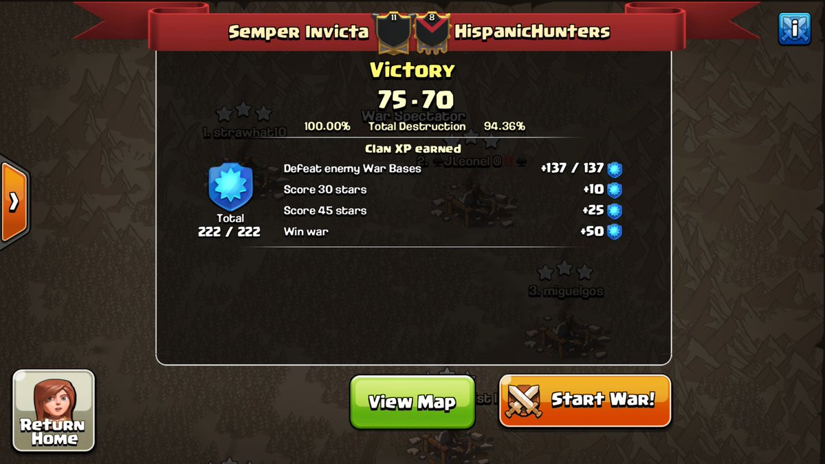 Perfect war 😎😎6-2 on Th11 triples GG <a href="/HispanicHunter_/">HispanicHunters</a> Next time don't say you beat us if you win vs our sister clan😘